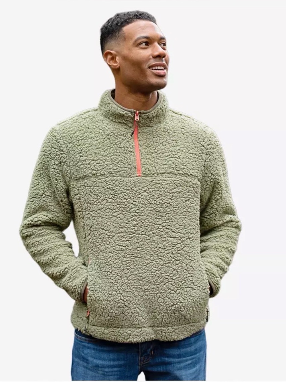 chubbies Green Lasso High-Pile Quarter-Zip Pull Over Size Large - C11-663